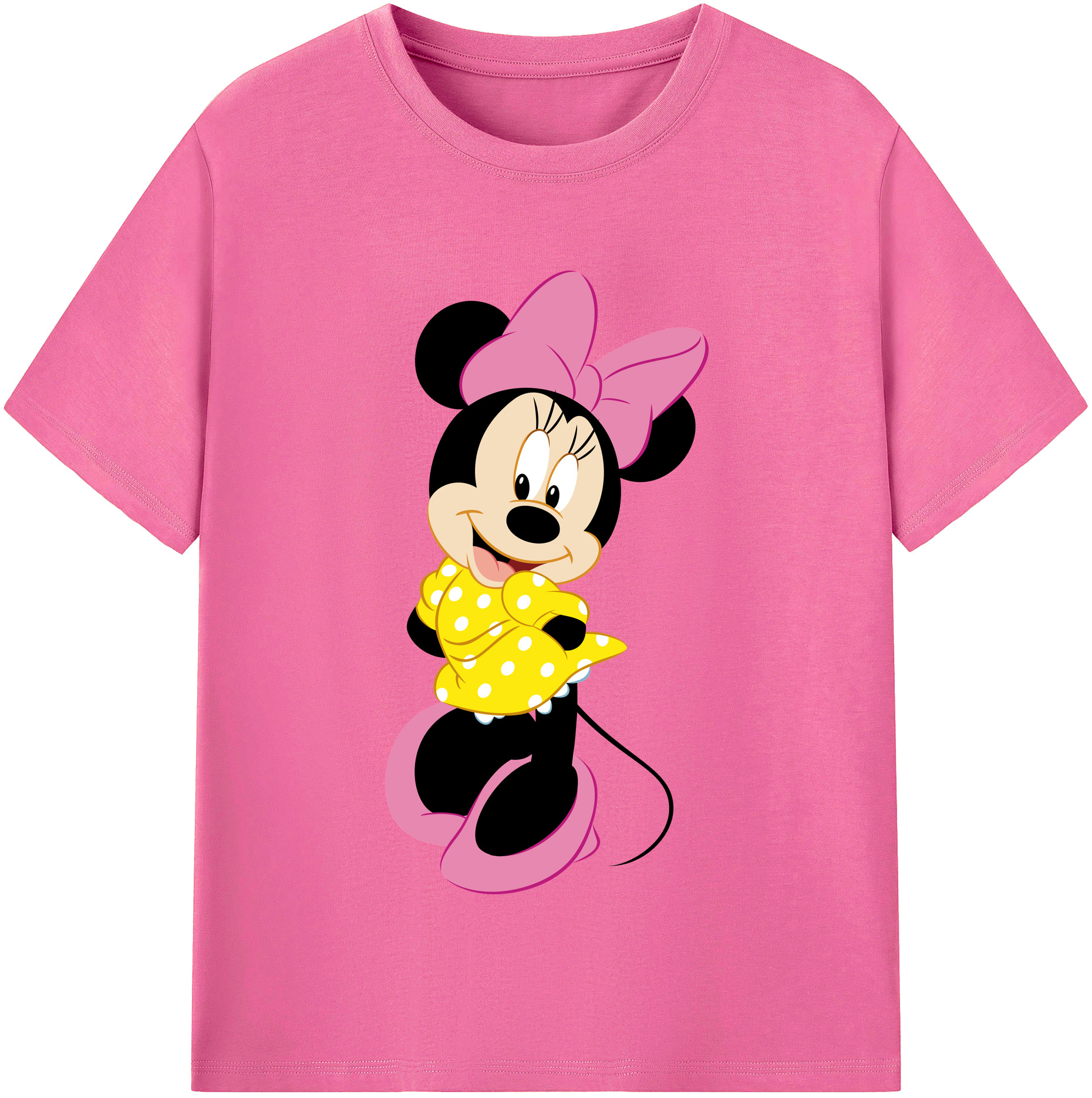 （画像用） ミッキーマウス Mickey Mouse レディースカジュアルプリントTシャツ（綿100％）